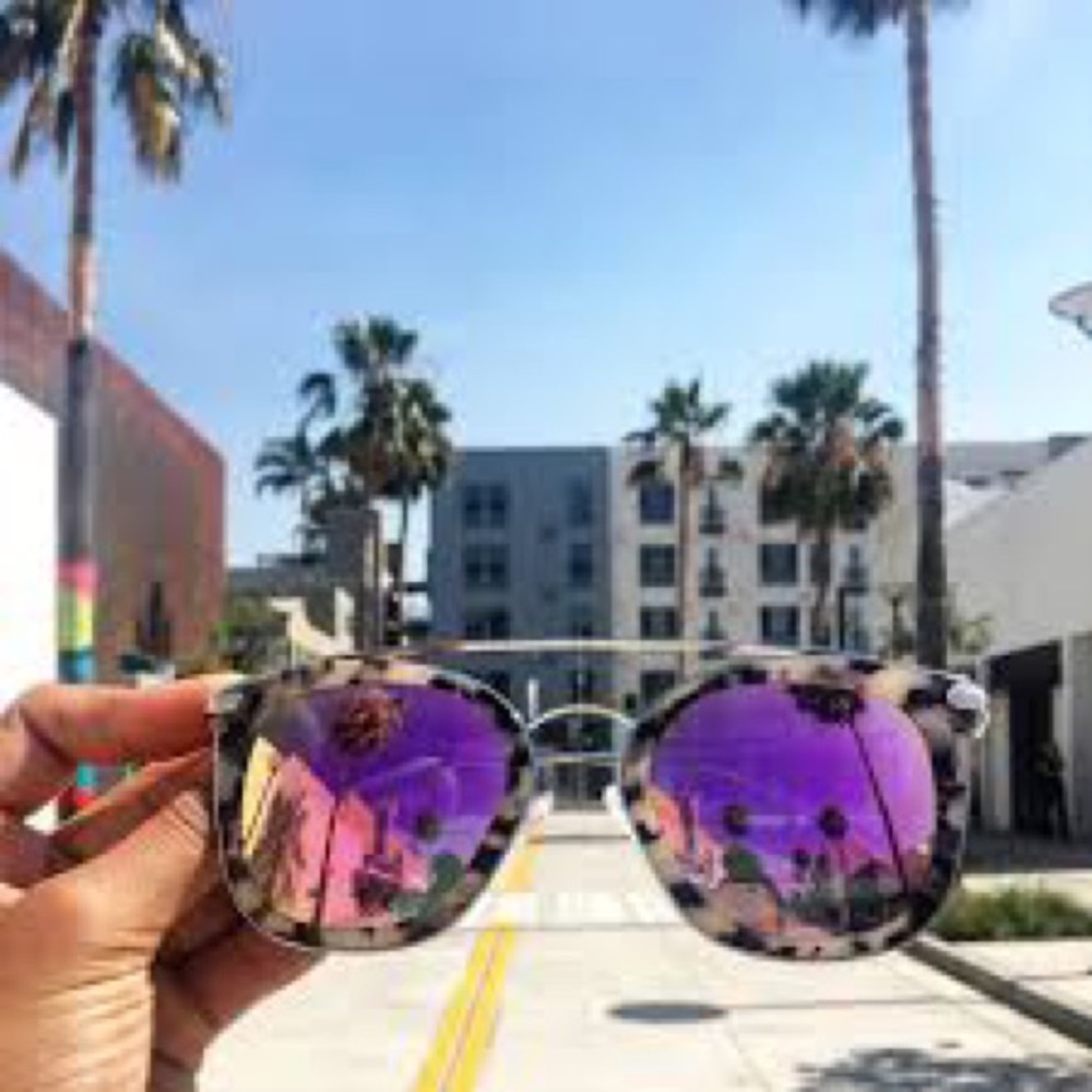 DIFF Eyewear Zoey Cream Tortoise with Pink Mirror